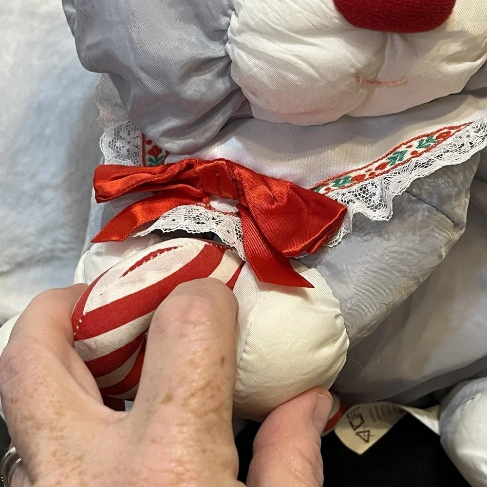 Fisher Price Puffalumps Plush Christmas Santa Mouse Candy Cane Vintage 1987
